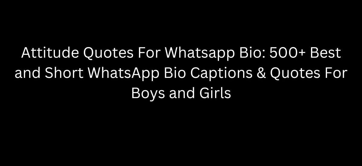 attitude quotes for whatsapp bio